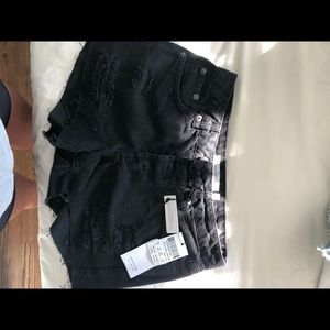 Black high waisted jean shorts